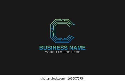 c  initial Unique Minimal Style based logo monogram typography