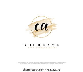 C A Initial water color logo template vector