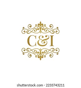 Letra inicial logotipo de monograma de lujo, joyería de ornamen elegante, emblema de forma de amor corazón
