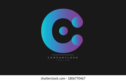  C initials monogram letter text alphabet logo design