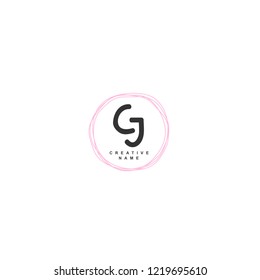 C J CJ Initial logo template vector