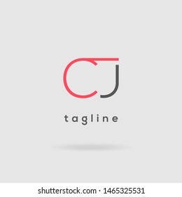 C J Double letter logo design vector template