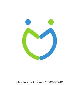 C J letter logo design. The shape of the logo resembles a happy face shape. The shape of the logo also resembles the shape of the person holding on to it.