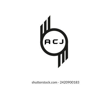 Un diseño de color blanco del logotipo de la letra C J. Logo de la carta ACJ y diseño de iconos 
