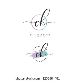 C K CK Initial logo template vector