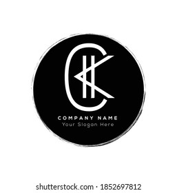 C K CK K C KC Logotipo inicial Carta Símbolo Concepto de ícono moderno y abstracto. Plantilla de vectores basada inicialmente. Símbolo de la identidad de la empresa empresarial.