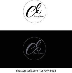 C K CKInitial letter handwriting and signature logo.