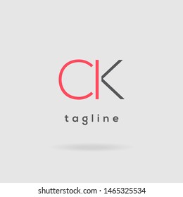 C K Double letter logo design vector template