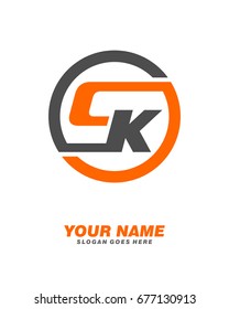 C K initial circle logo template vector