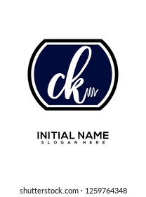 C K Initial Handwriting Logo Template Vector