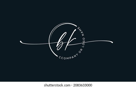 C K Initial handwriting signature logo, initial signature, elegant logo design
vector template.