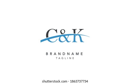 C and K Initial Letter Logo Design Template Vector Illustration