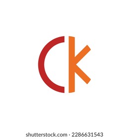 C + K Initials logotype simple, modern logo