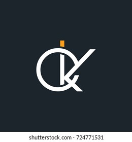 C K joint logo round letter design vector 
