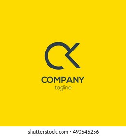 C & K Letter design logo vector