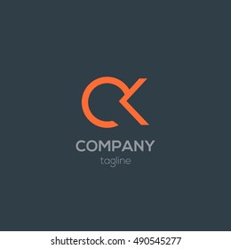 C & K Letter design logo vector
