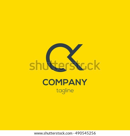 C & K Letter design logo vector Stok fotoğraf © 