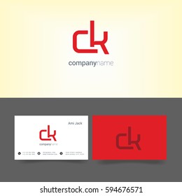 C & K Letter logo, with Business card Template