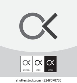 C and K Letter Logo. - Vector