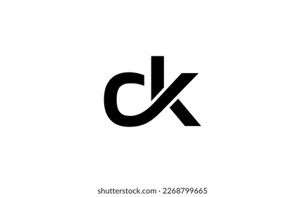 C K letter typography connecting
