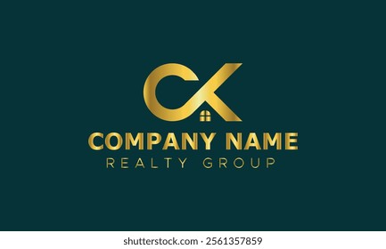 C K Real estate logo realtor logo property logo design vector template
