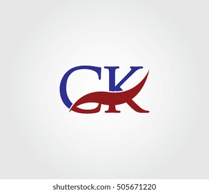 C and K Swoosh Initial Logo Vector