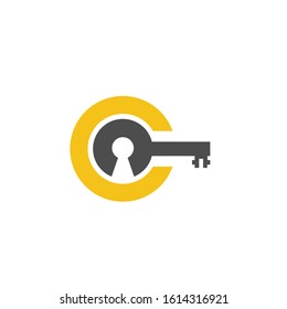 C key logo design simple modern template