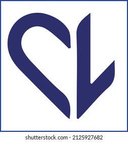 Resumen del logotipo azul. un monograma del logotipo l.