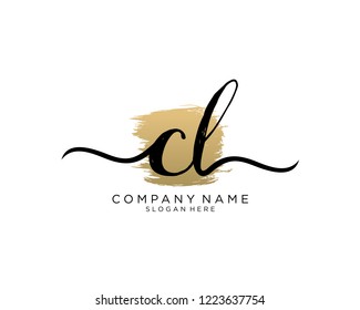 C L Initial handwriting logo vector