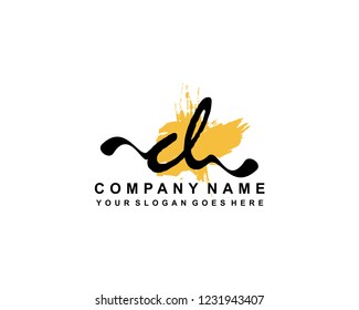 C L Initial Handwriting Logo Template