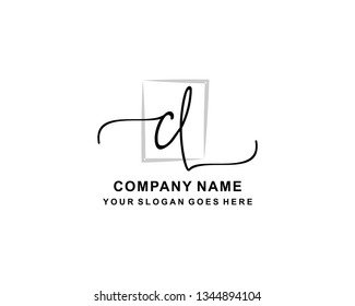 C L Initial Handwriting Logo Template
