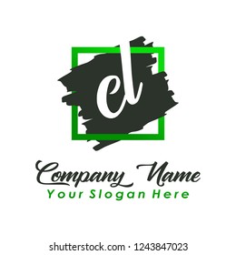 C L initial square logo template vector