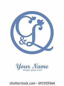 C L initial wedding decorative logo template
