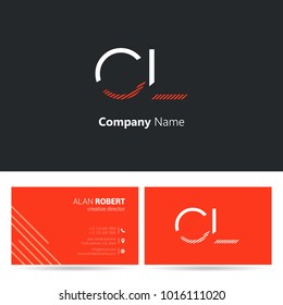 C & L joint logo letter design with business card template
