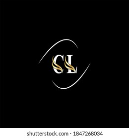 logotipo de letra C L diseño creativo sobre fondo de color negro, cl monograma