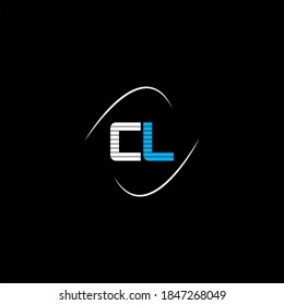 logotipo de letra C L diseño creativo sobre fondo de color negro, cl monograma