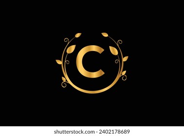 Diseño de logotipo C latter con belleza natural Vector Premium