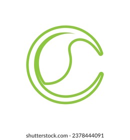 C leaf green ecology nature logo