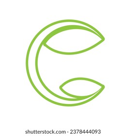 C leaf green ecology nature logo