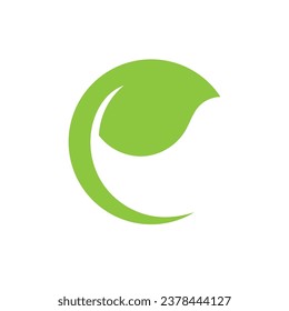 C leaf green ecology nature logo