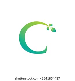 C Leaf Letter Logo design 