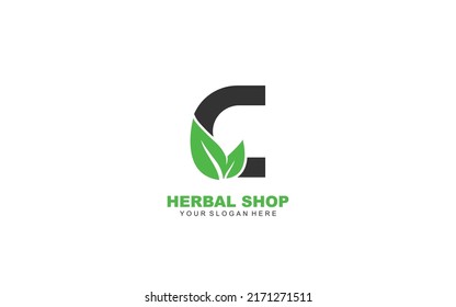 C LEAF logo design inspiration. Vector letter template design for brand.