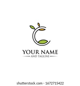 C leaf logo vector design template sign  Letter C Nature Eco Logo Design Template