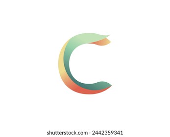 C Letter Abstract Logo Design. Letter C Logo Template Vector. Letter C logo icon design vector image. Vector color sign. Creative Typographic Concept Icon. Letter C logo icon design template elements.