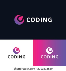 C letter Abstract minimal logo design