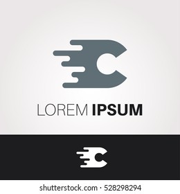 C Letter Abstract Vector Logo Design Template. Creative Typographic Concept Icon