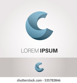 C Letter Abstract Vector Logo Design Template. Creative Typographic Concept Icon
