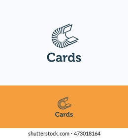 C letter alphabet cards card business file-cabinet card-file card-index logo