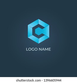 C letter alphabet design logo vector