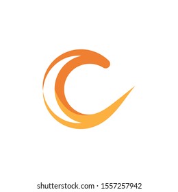 C Letter Alphabet font logo vector design
